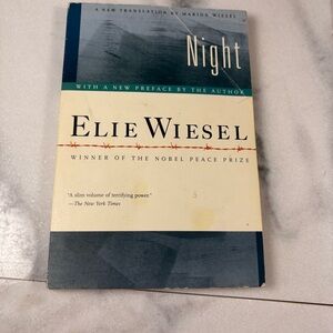 Night by Elie Wiesel - Paperback Book - Blue Cream Cover